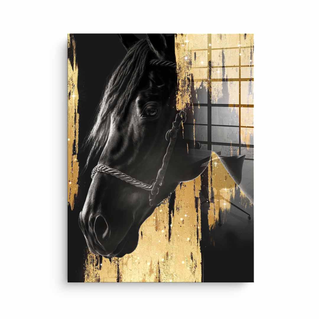 DOTCOMCANVAS 24K Feingold Bild Luxury Horse - 24K Feingold