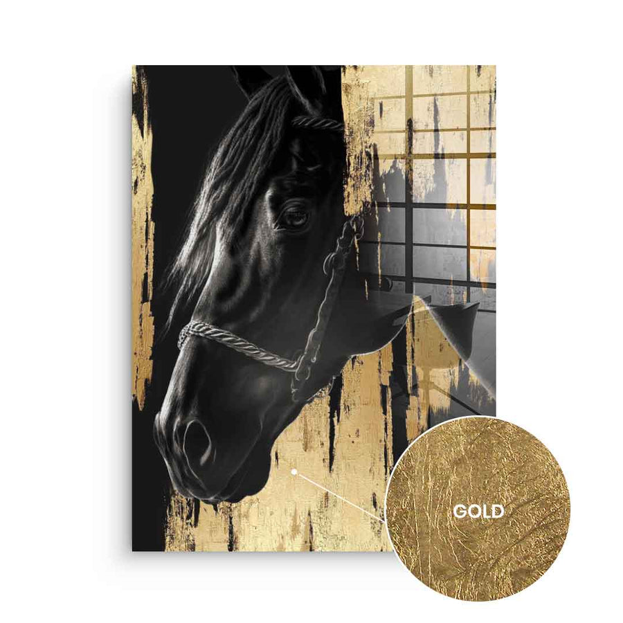DOTCOMCANVAS 24K Feingold Bild Luxury Horse - 24K Feingold