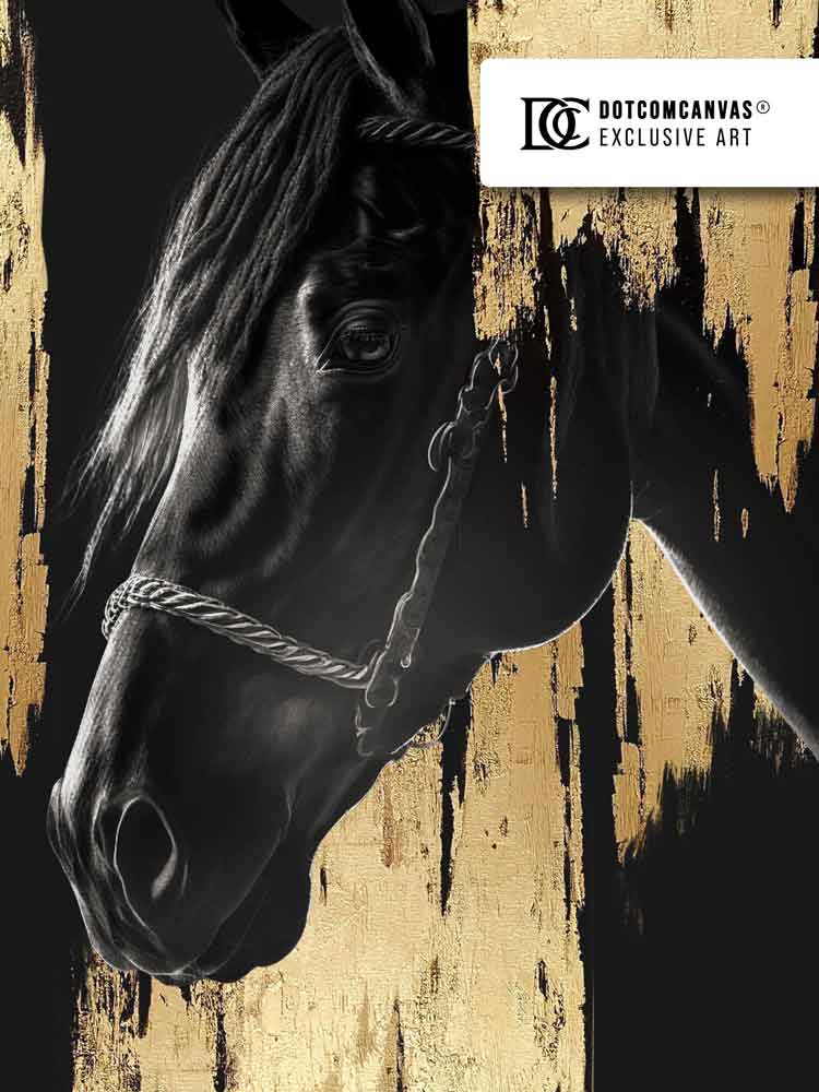 DOTCOMCANVAS 24K Feingold Bild Luxury Horse - 24K Feingold