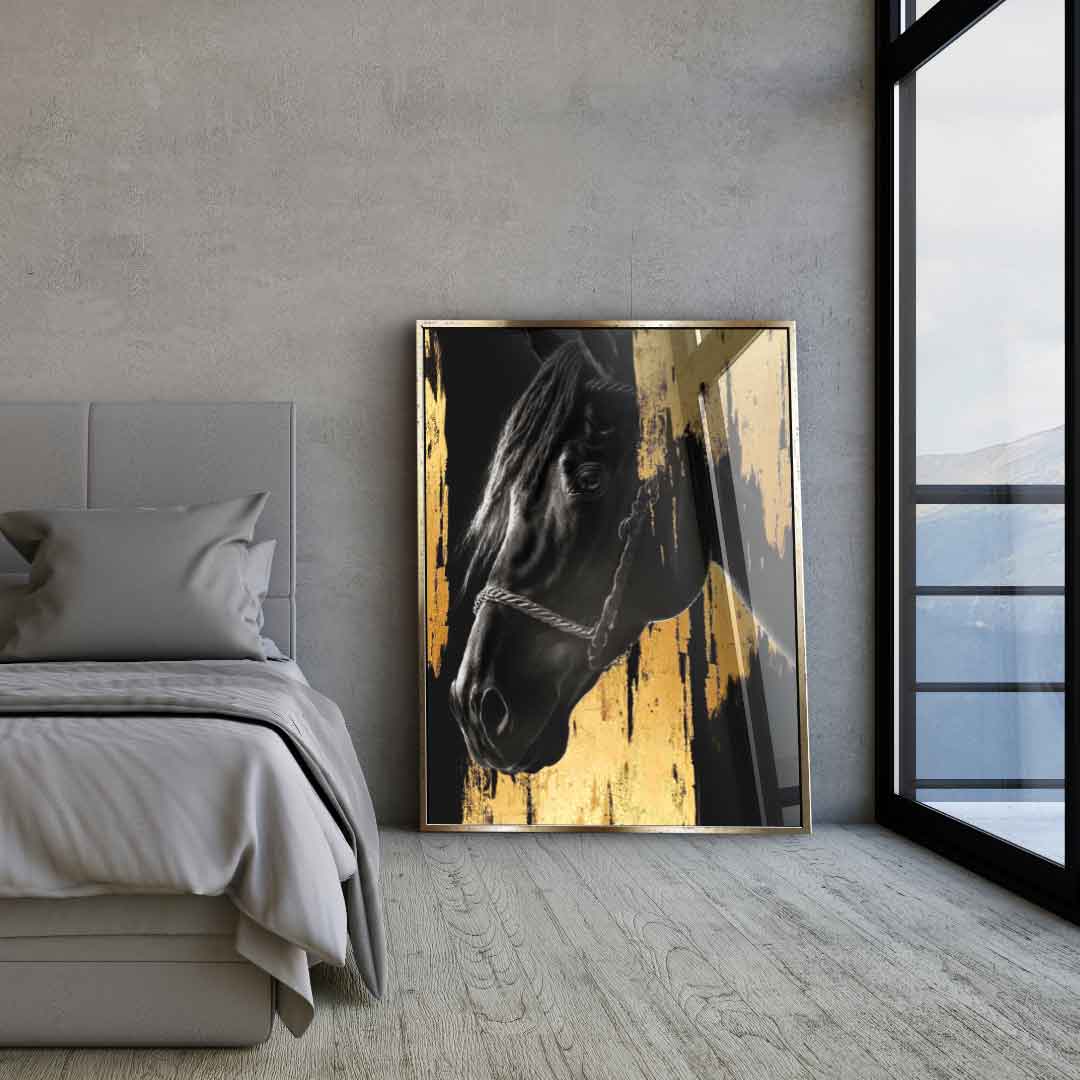 DOTCOMCANVAS 24K Feingold Bild Luxury Horse - 24K Feingold