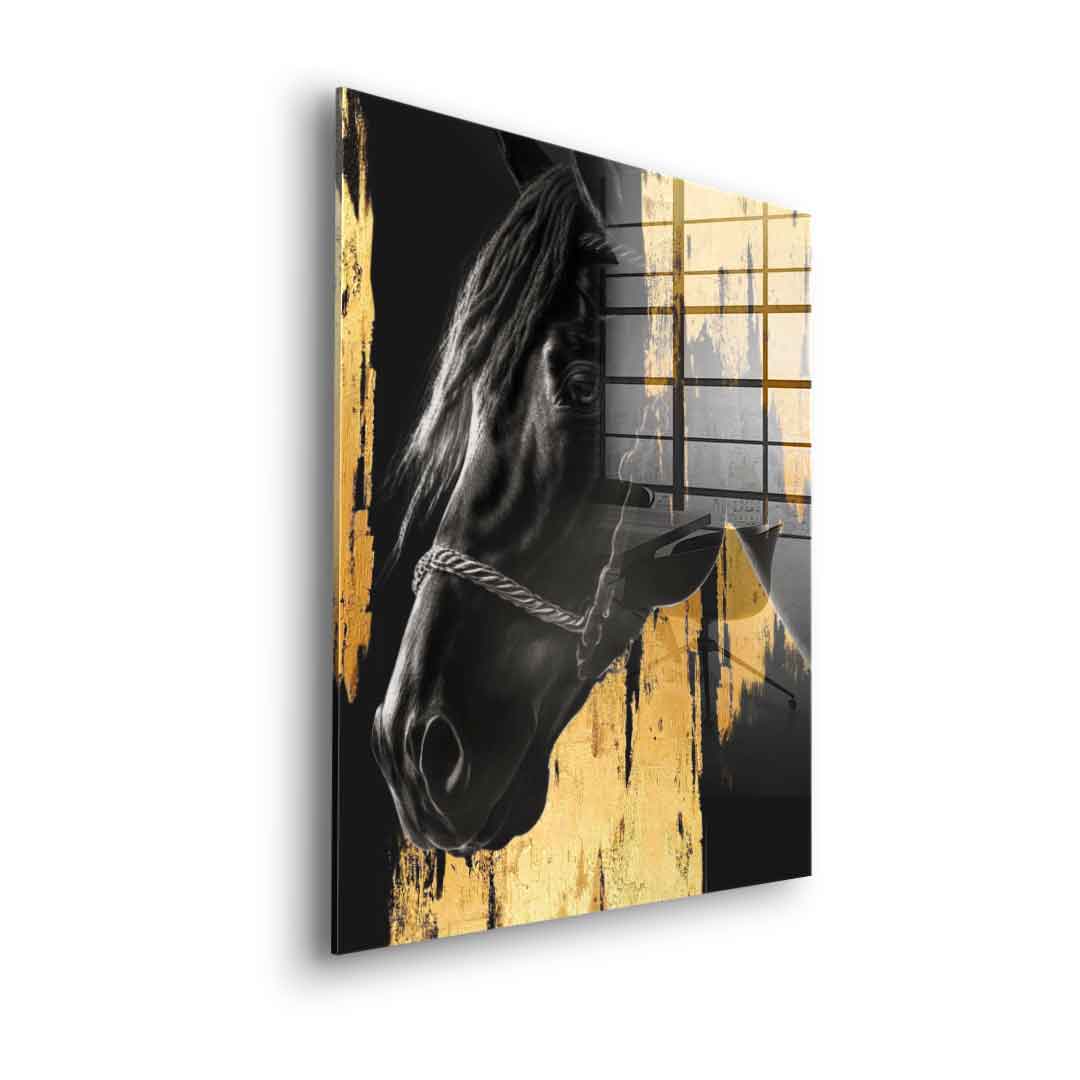 DOTCOMCANVAS 24K Feingold Bild Luxury Horse - 24K Feingold