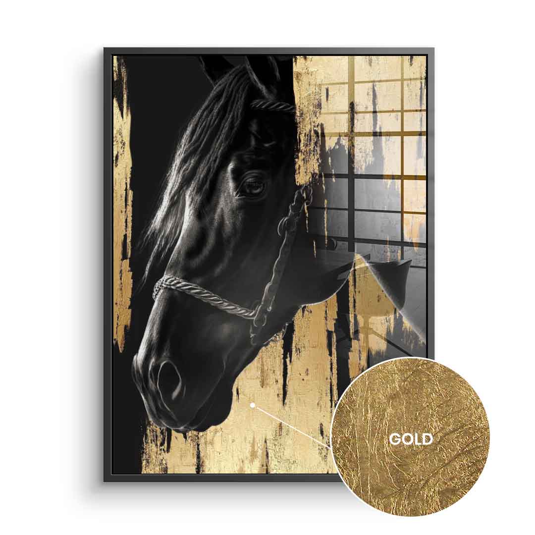 DOTCOMCANVAS 24K Feingold Bild Luxury Horse - 24K Feingold