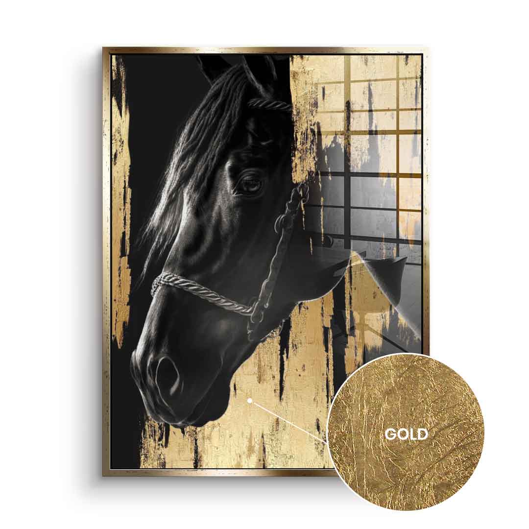DOTCOMCANVAS 24K Feingold Bild Luxury Horse - 24K Feingold