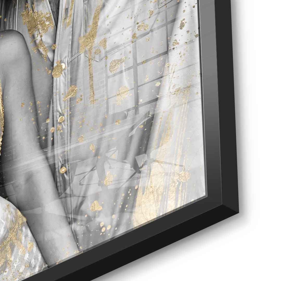 DOTCOMCANVAS 24K Feingold Bild Unikat - Couple Editable Art - 24K Feingold