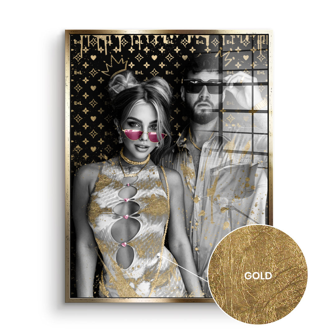 DOTCOMCANVAS 24K Feingold Bild Unikat - Couple Editable Art - 24K Feingold