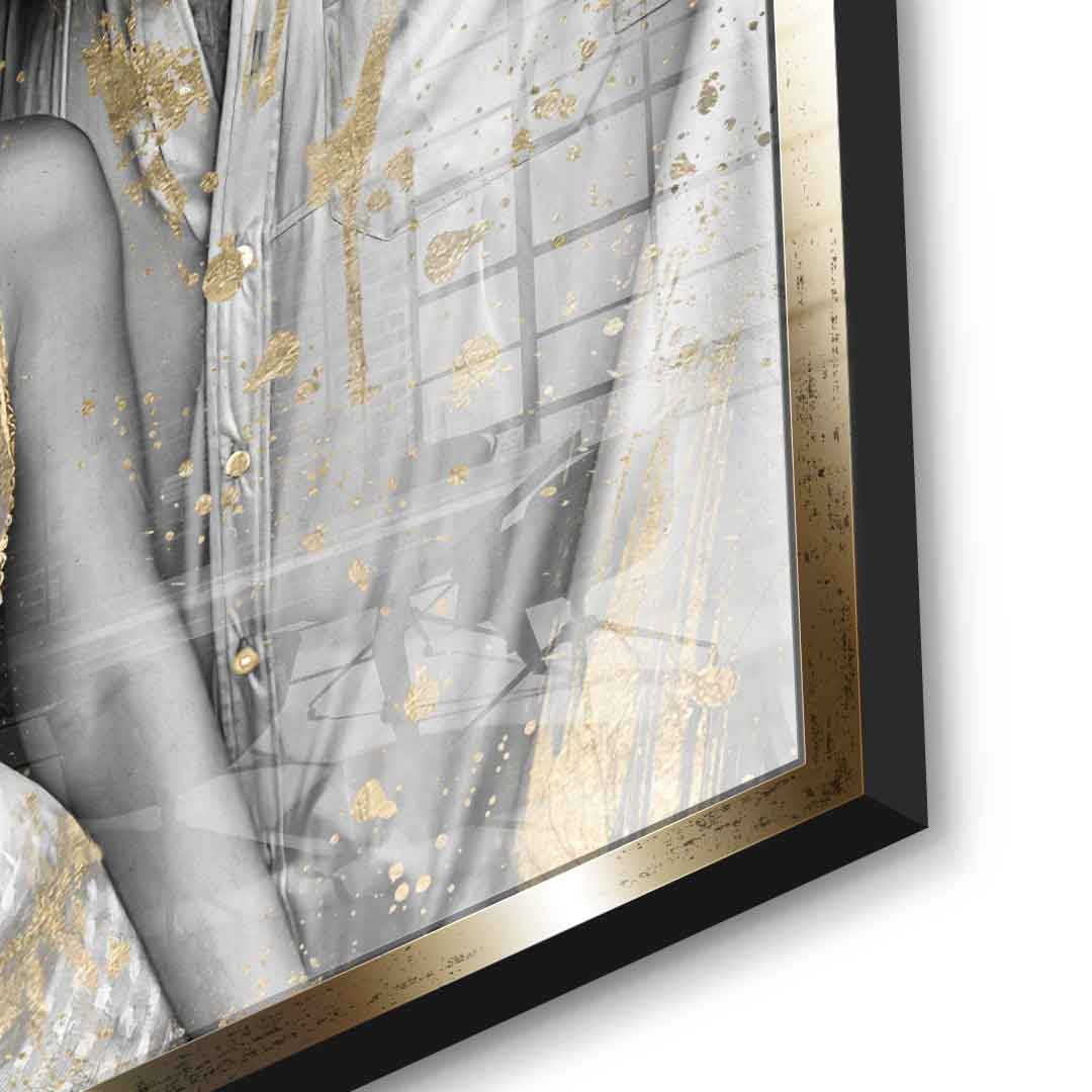 DOTCOMCANVAS 24K Feingold Bild Unikat - Couple Editable Art - 24K Feingold