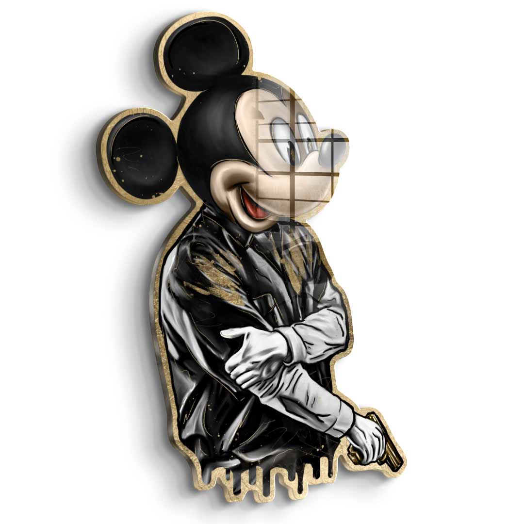 DOTCOMCANVAS 24K Feingold Bild Wandskulptur Gangster King - 24K Feingold
