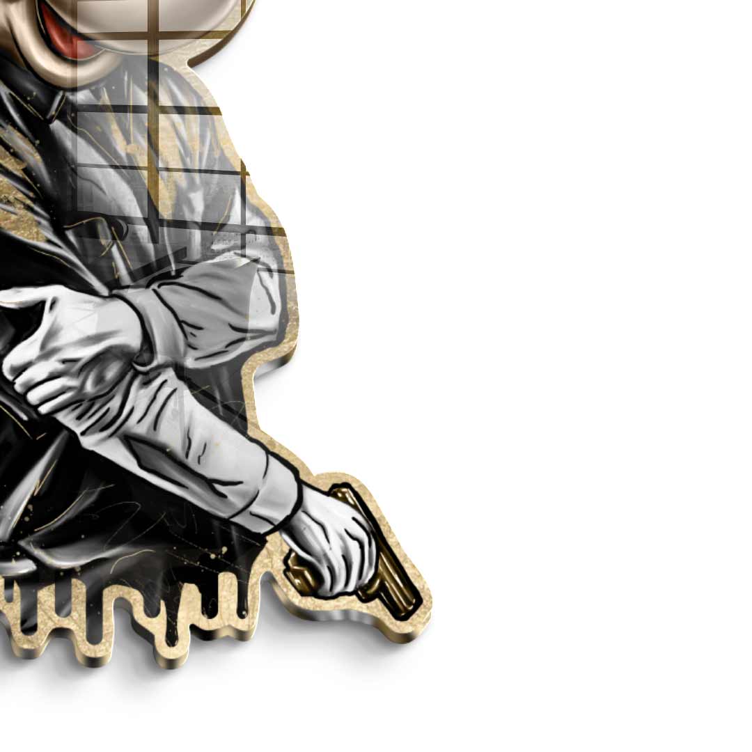 DOTCOMCANVAS 24K Feingold Bild Wandskulptur Gangster King - 24K Feingold