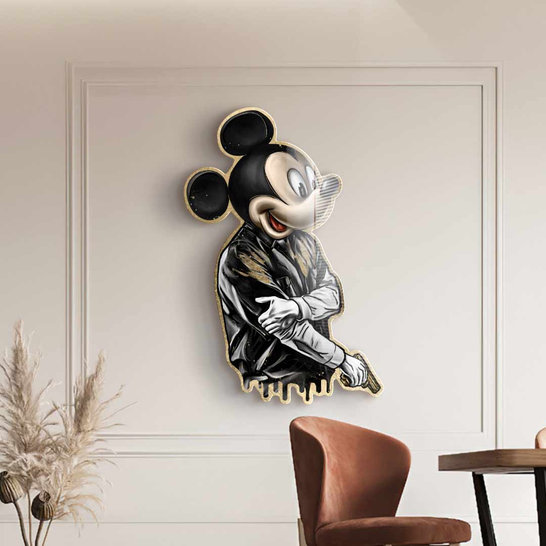 DOTCOMCANVAS 24K Feingold Bild Wandskulptur Gangster King - 24K Feingold