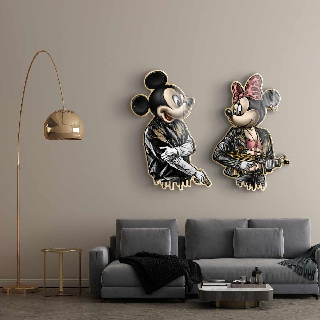 DOTCOMCANVAS 24K Feingold Bild Wandskulptur Gangster King - 24K Feingold