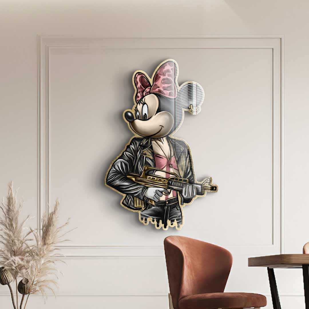 DOTCOMCANVAS 24K Feingold Bild Wandskulptur Gangster Queen - 24K Feingold