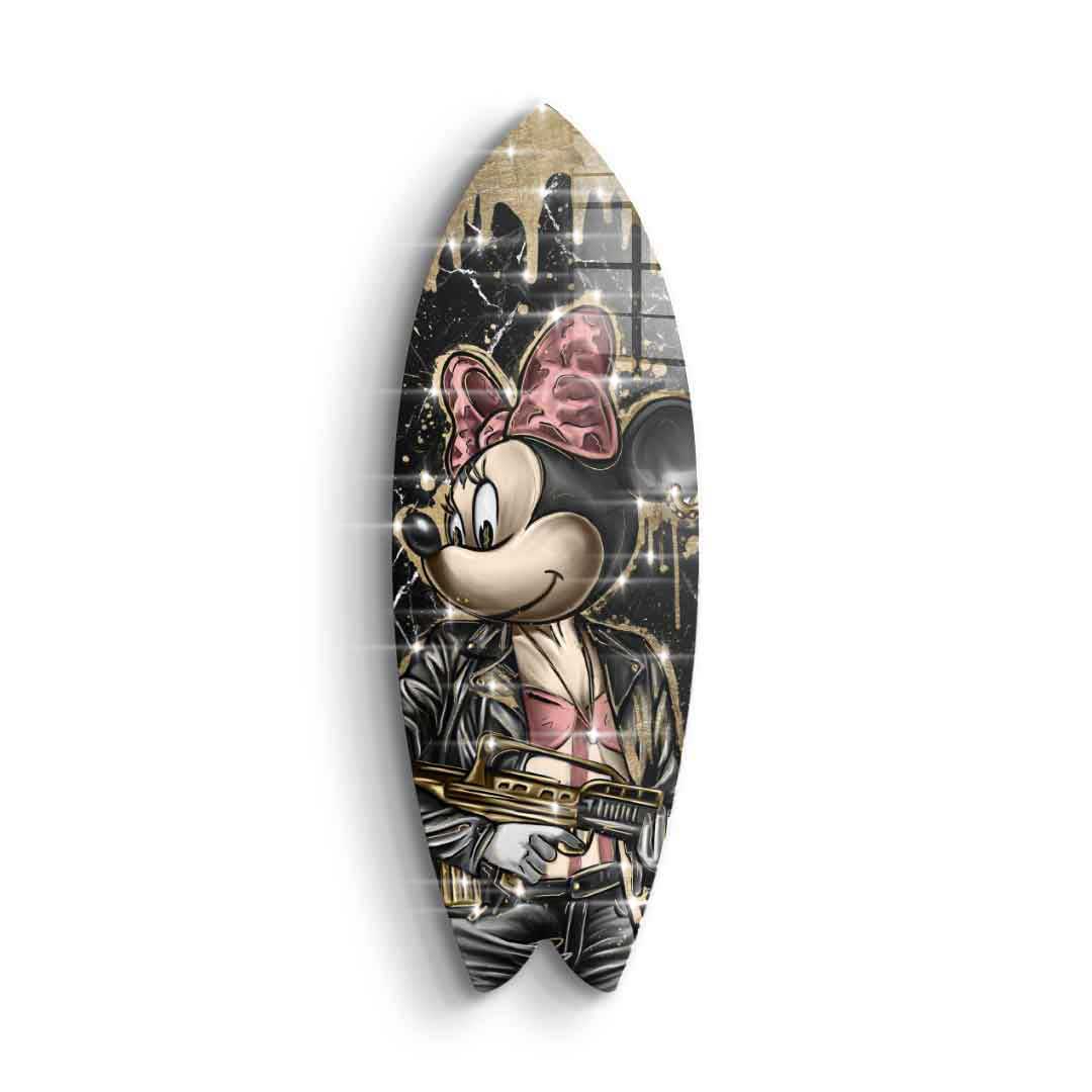 DOTCOMCANVAS 24K Feingold Bild Surfboard Gangster Queen - 24K Feingold