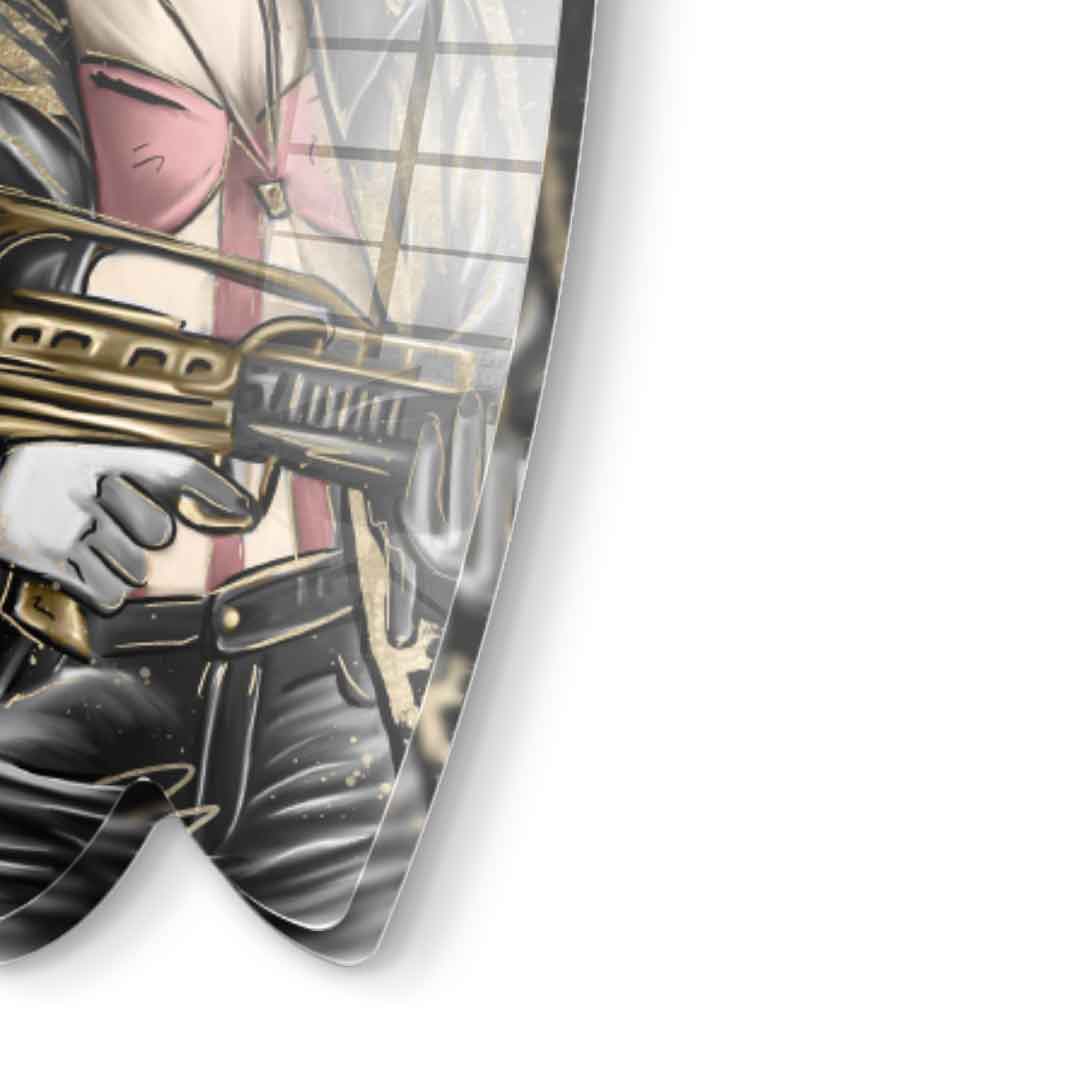 DOTCOMCANVAS 24K Feingold Bild Surfboard Gangster Queen - 24K Feingold