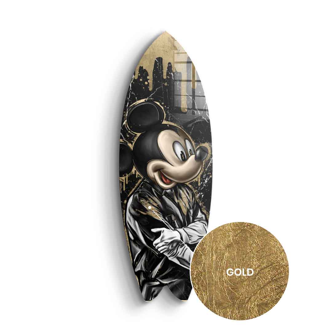 DOTCOMCANVAS 24K Feingold Bild Surfboard Gangster King - 24K Feingold