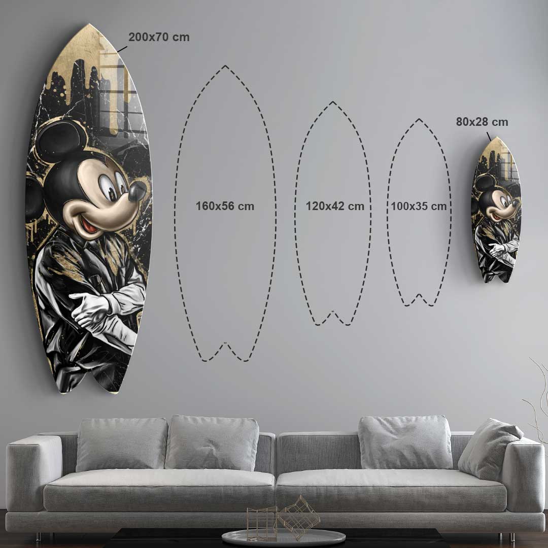 DOTCOMCANVAS 24K Feingold Bild Surfboard Gangster King - 24K Feingold