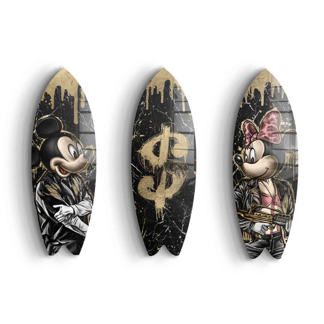 DOTCOMCANVAS 24K Feingold Bild Surfboard Gangster Card Bundle - 24K Feingold 3x