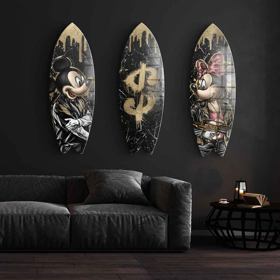 DOTCOMCANVAS 24K Feingold Bild Surfboard Gangster Card Bundle - 24K Feingold 3x