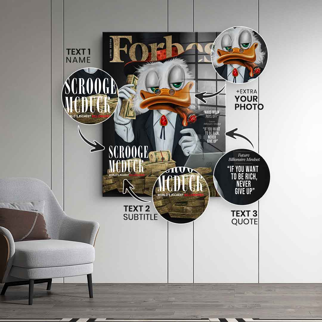 DOTCOMCANVAS 24K Feingold Bild Personalisierbar Billionaire Duck - 24K Feingold