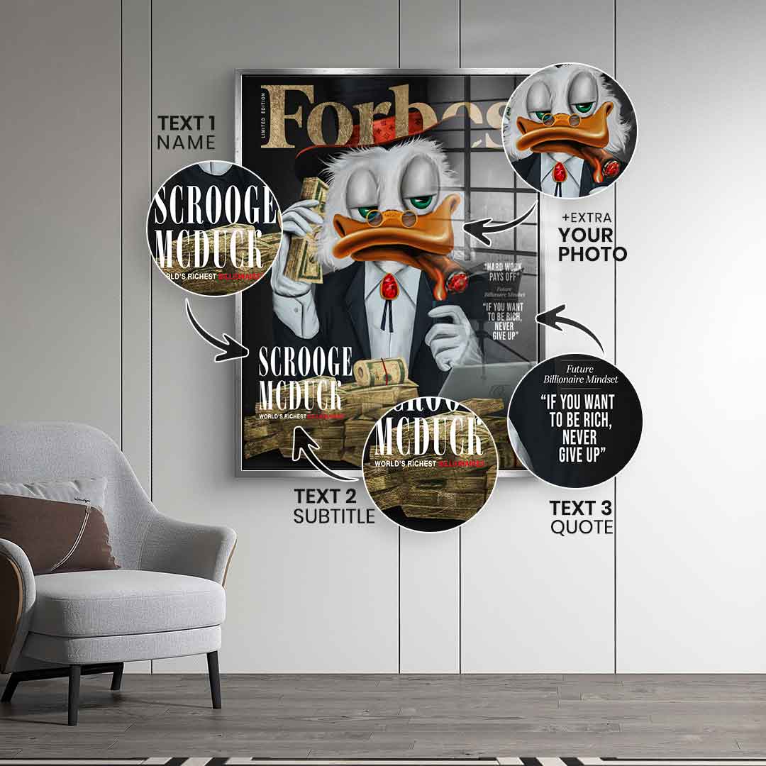 DOTCOMCANVAS 24K Feingold Bild Personalisierbar Billionaire Duck - 24K Feingold