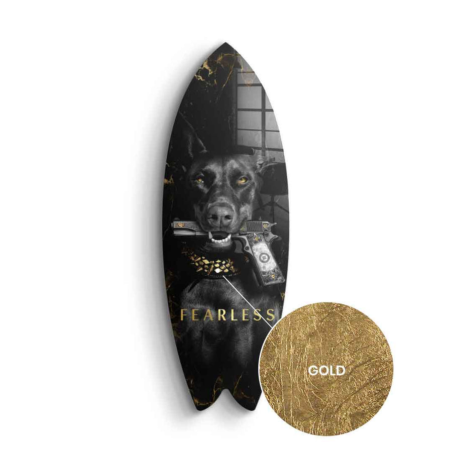 DOTCOMCANVAS 24K Feingold Bild Surfboard Luxury Dog - 24K Feingold