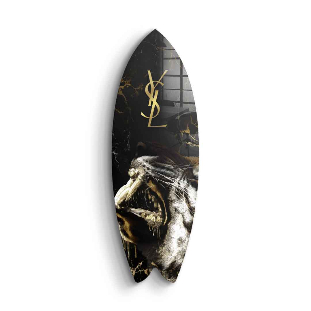 DOTCOMCANVAS 24K Feingold Bild Surfboard Luxury Tiger - 24K Feingold