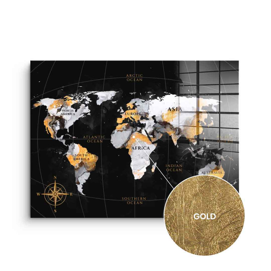 DOTCOMCANVAS 24K Feingold Bild Abstract Country Collection - 24K Feingold
