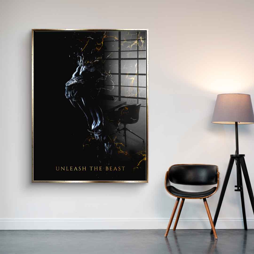 DOTCOMCANVAS 24K Feingold Bild Abstract Lion - 24K Feingold