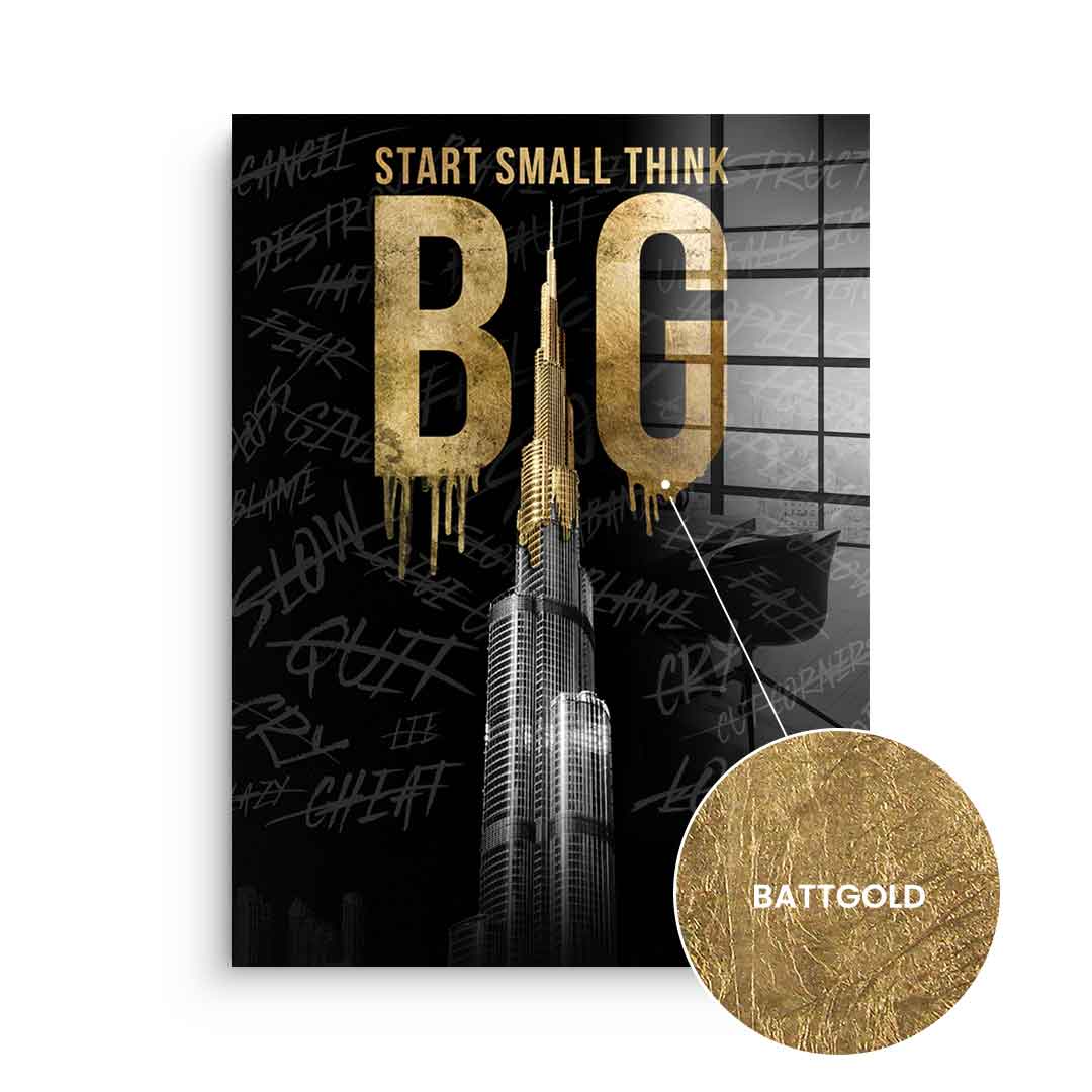 DOTCOMCANVAS 24K Feingold Bild Think BIG #Burj Khalifa - 24K Feingold