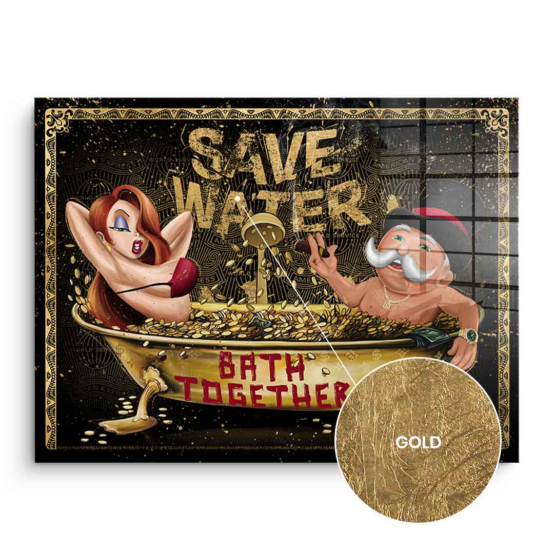 DOTCOMCANVAS 24K Feingold Bild Save Water DCC Edition - 24K Feingold