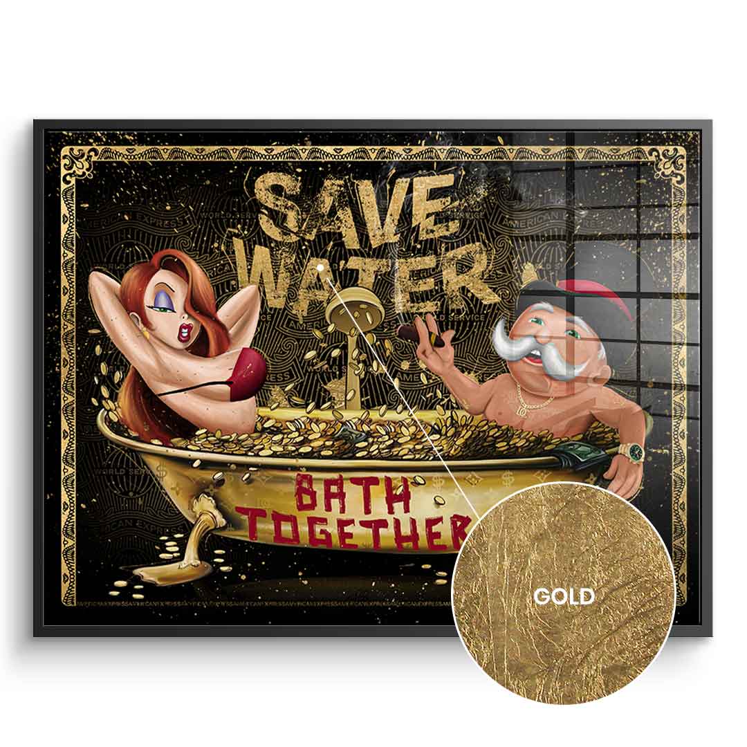 DOTCOMCANVAS 24K Feingold Bild Save Water DCC Edition - 24K Feingold