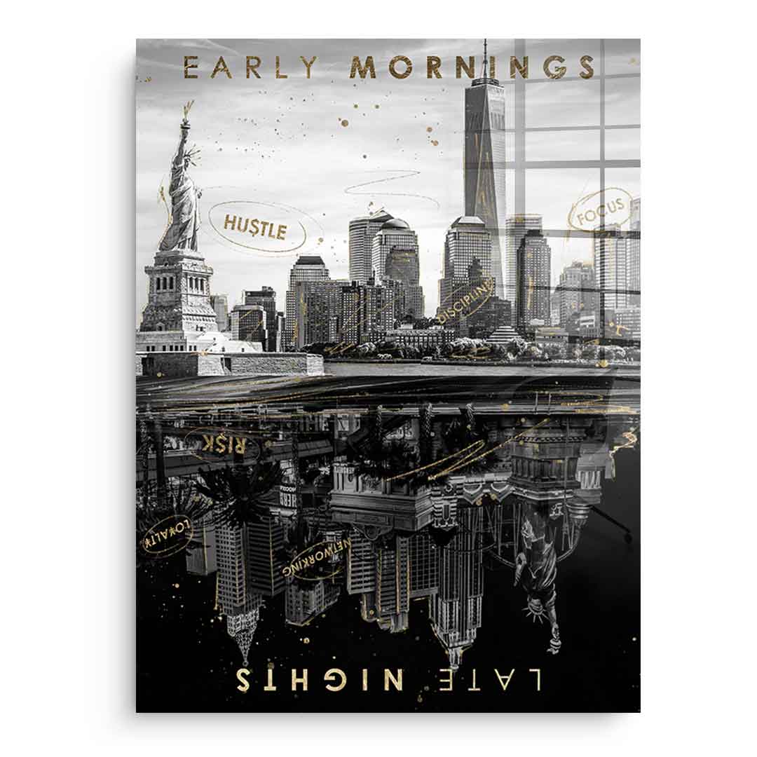 DOTCOMCANVAS 24K Feingold Bild Early Morning vs Late Night - 24K Feingold