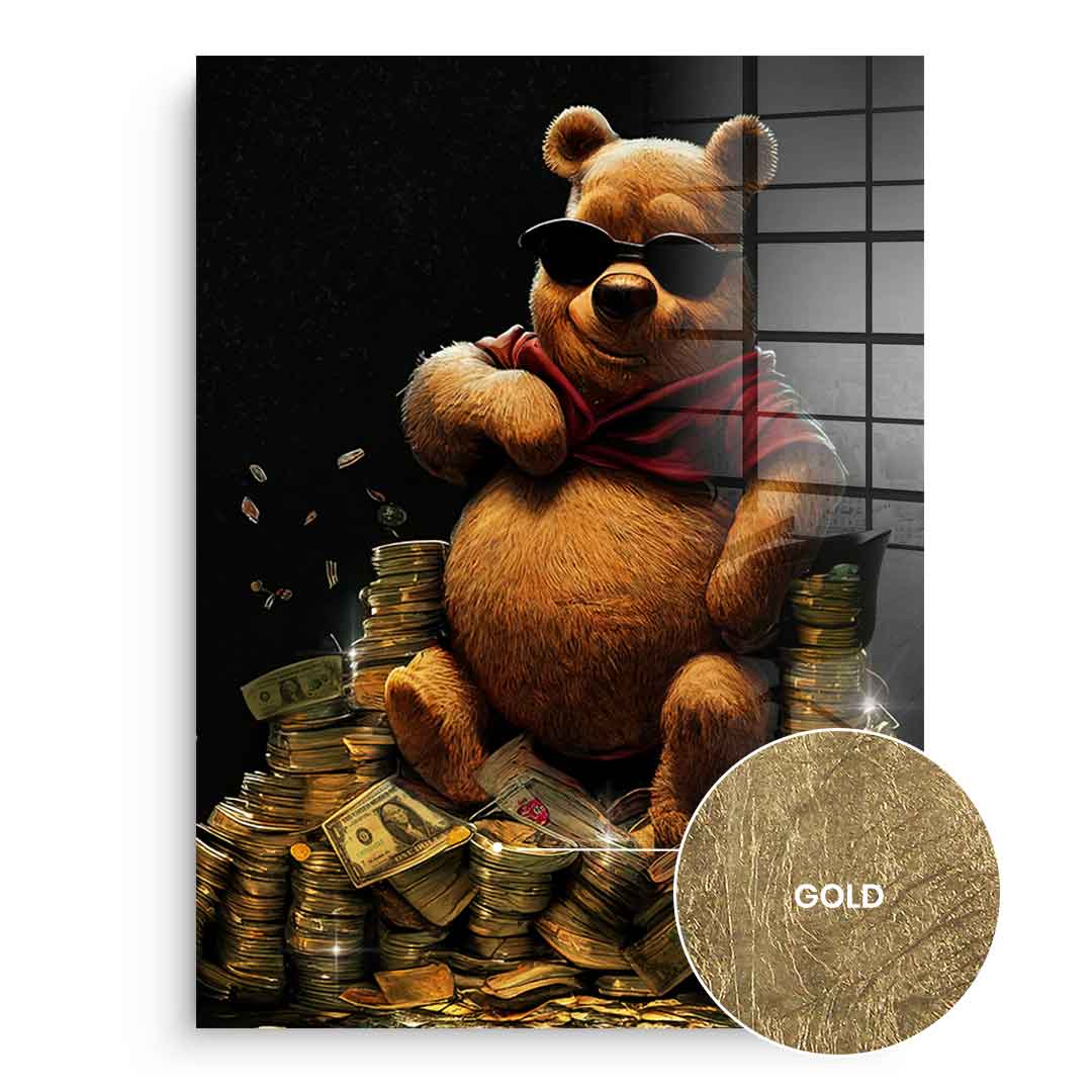 DOTCOMCANVAS 24K Feingold Bild Money Bear - 24K Feingold