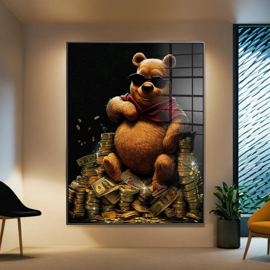 DOTCOMCANVAS 24K Feingold Bild Money Bear - 24K Feingold