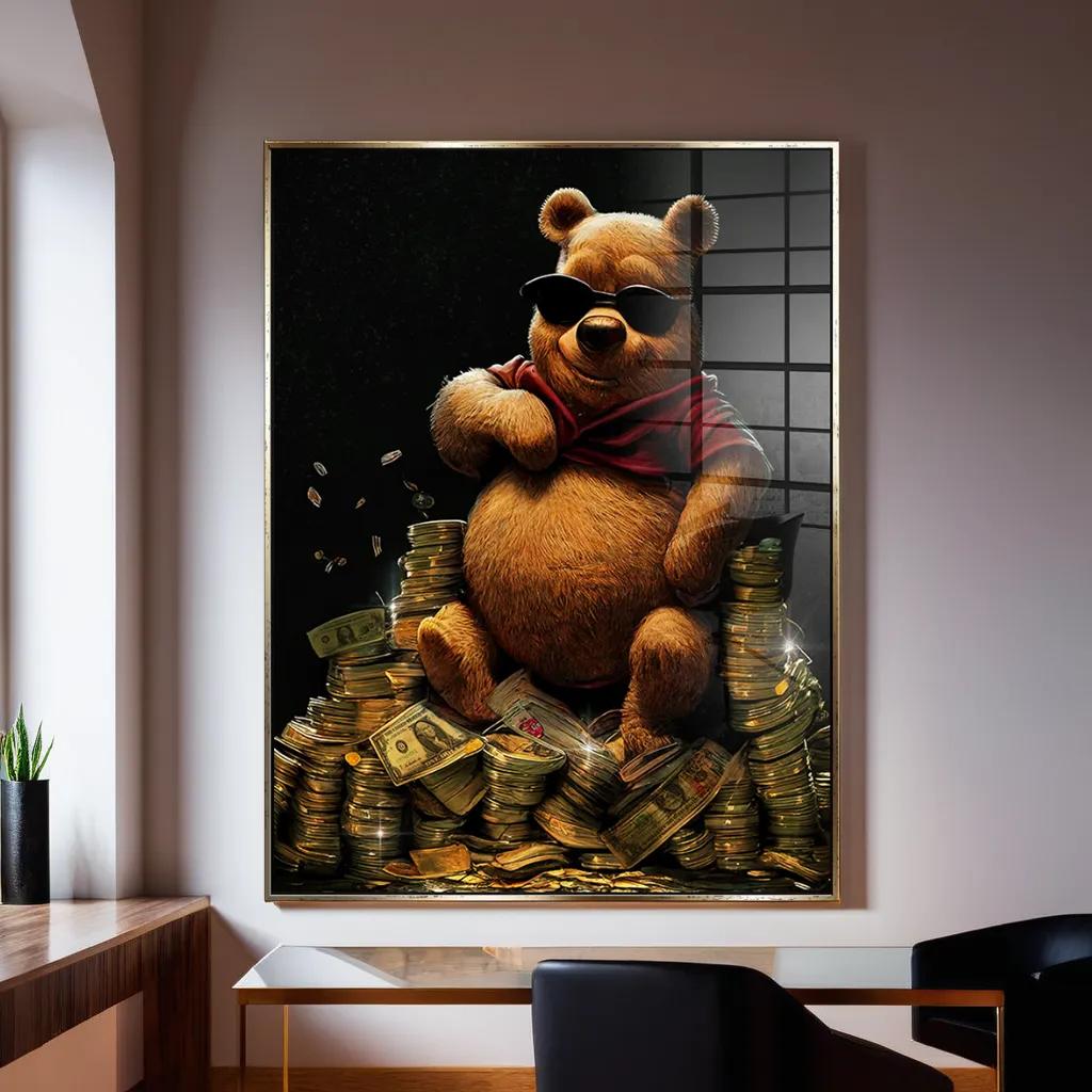 DOTCOMCANVAS 24K Feingold Bild Money Bear - 24K Feingold