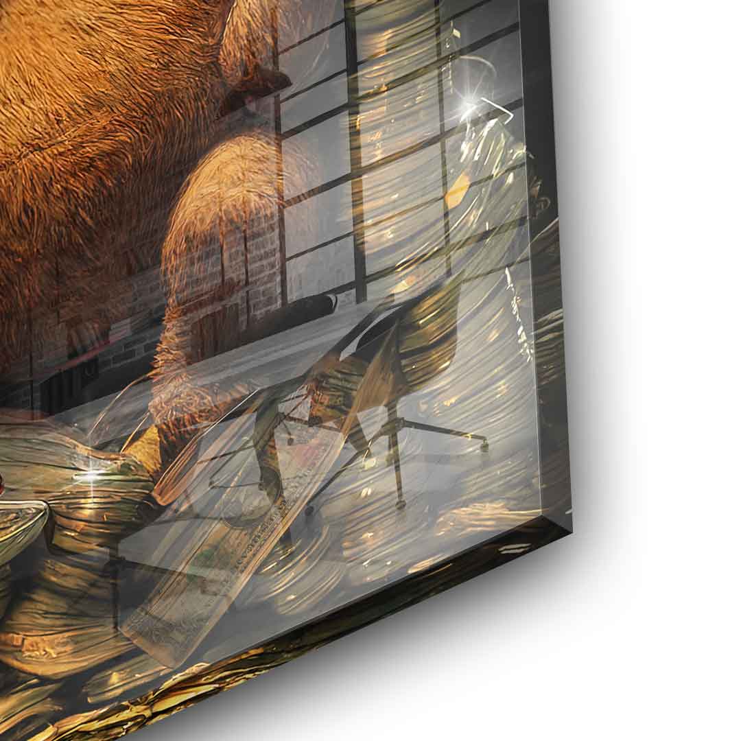 DOTCOMCANVAS 24K Feingold Bild Money Bear - 24K Feingold
