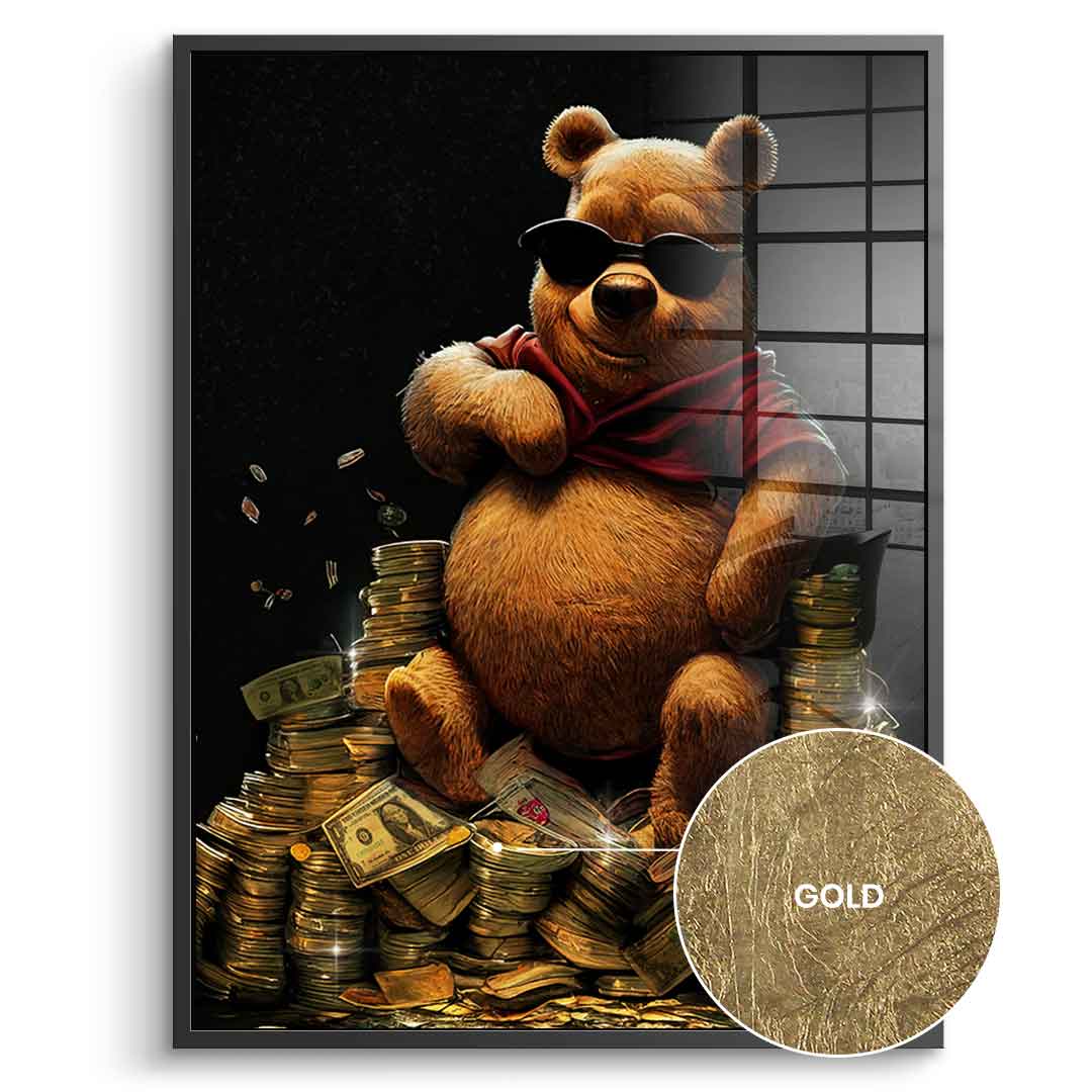 DOTCOMCANVAS 24K Feingold Bild Money Bear - 24K Feingold