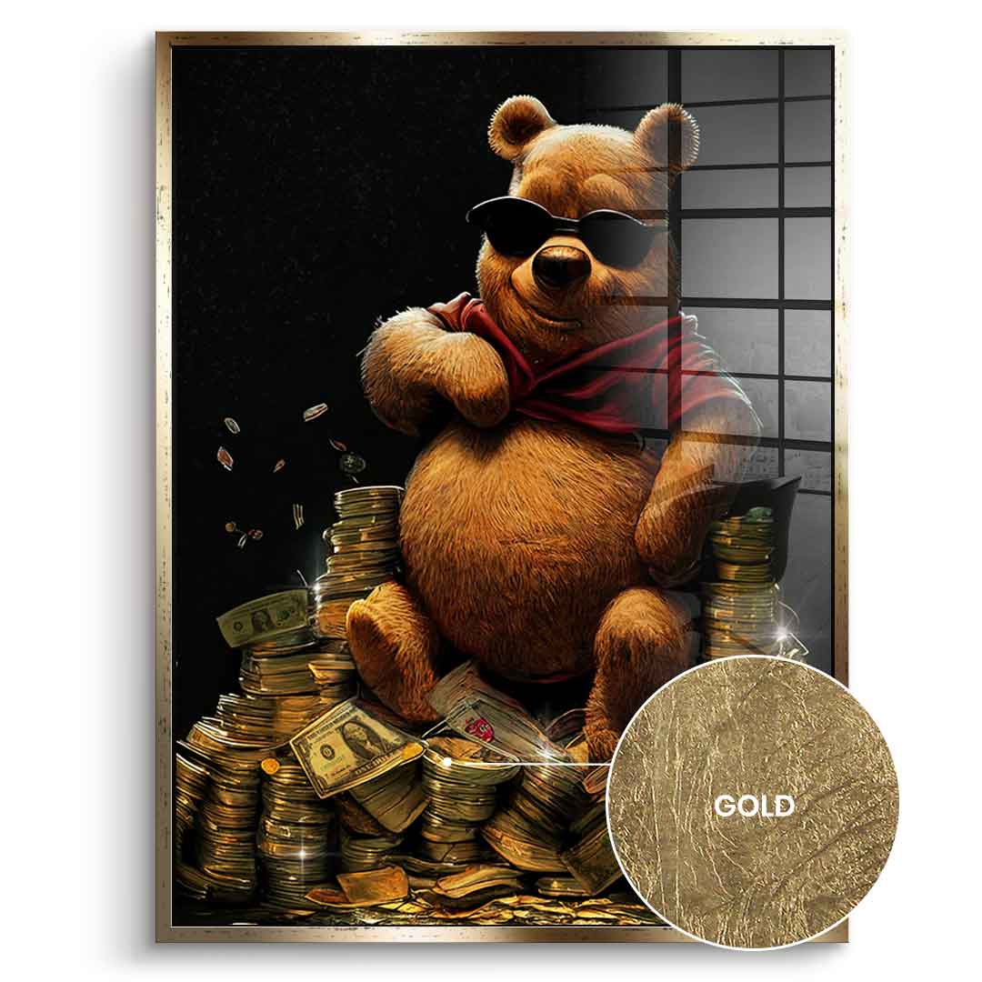 DOTCOMCANVAS 24K Feingold Bild Money Bear - 24K Feingold