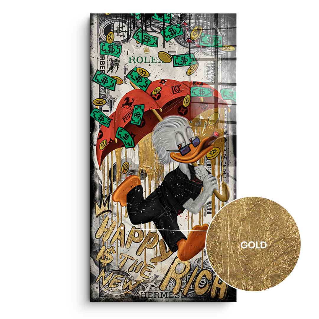 DOTCOMCANVAS 24K Feingold Bild Happy is the new Rich - 24K Feingold