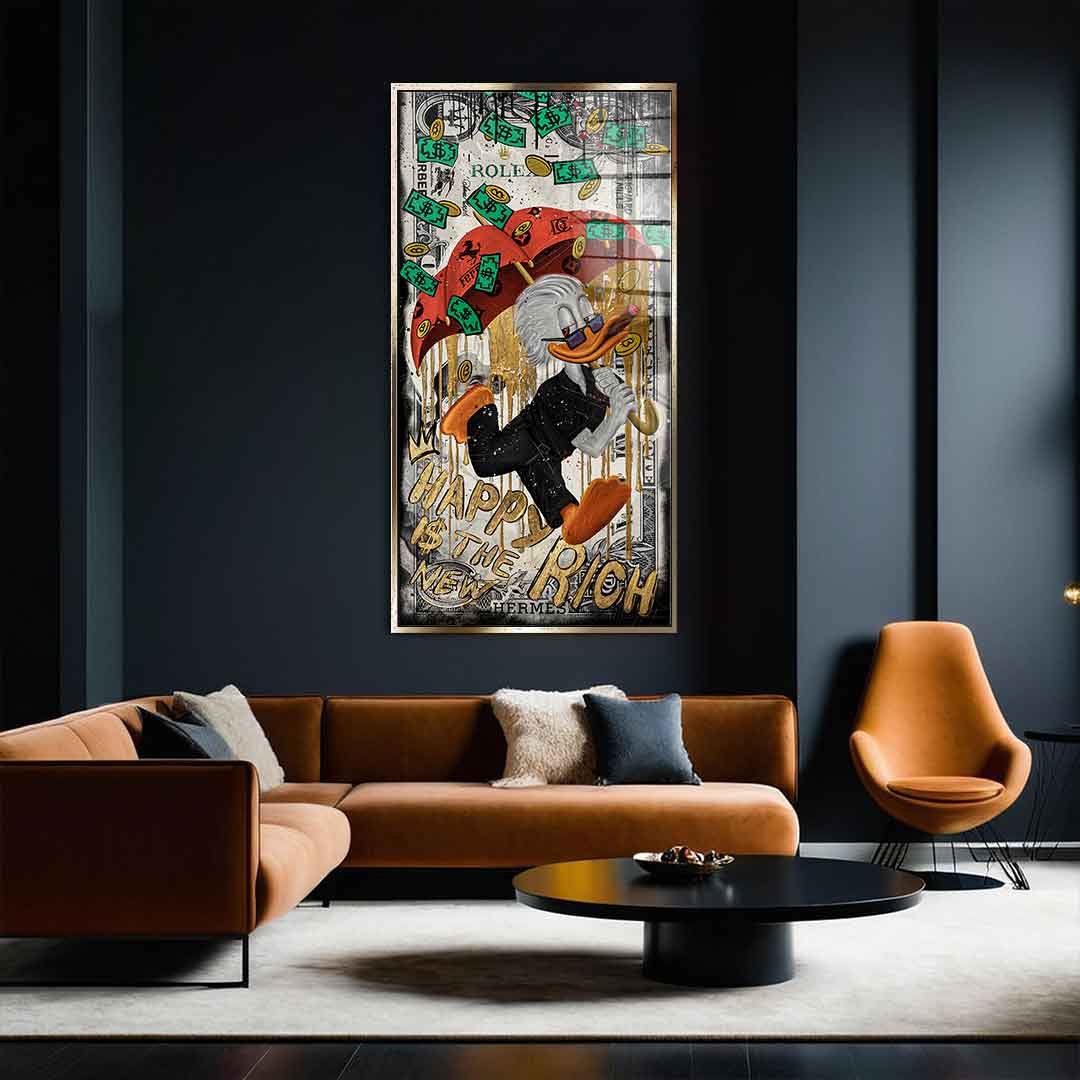 DOTCOMCANVAS 24K Feingold Bild Happy is the new Rich - 24K Feingold