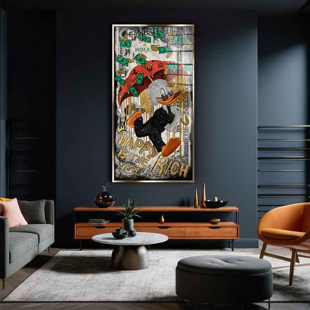 DOTCOMCANVAS 24K Feingold Bild Happy is the new Rich - 24K Feingold