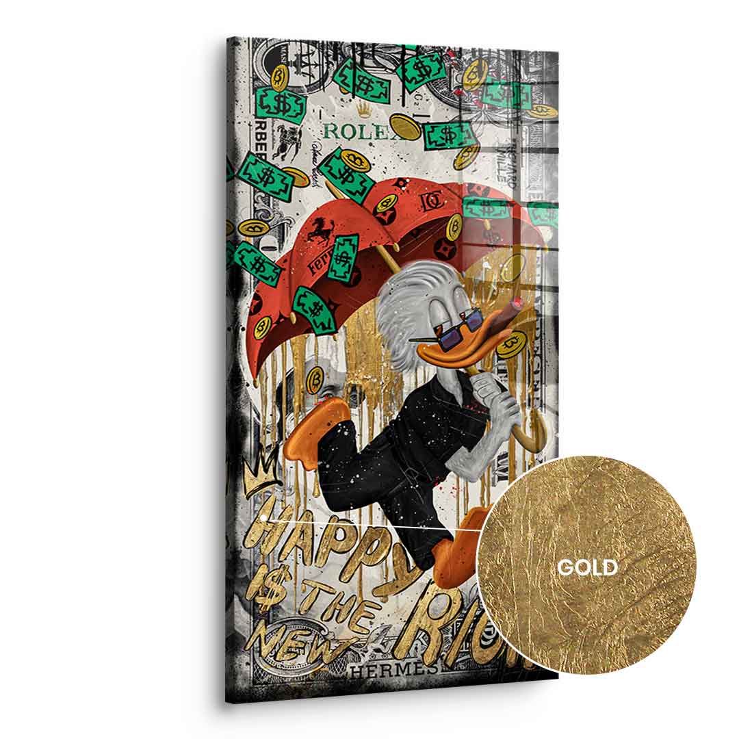 DOTCOMCANVAS 24K Feingold Bild Happy is the new Rich - 24K Feingold