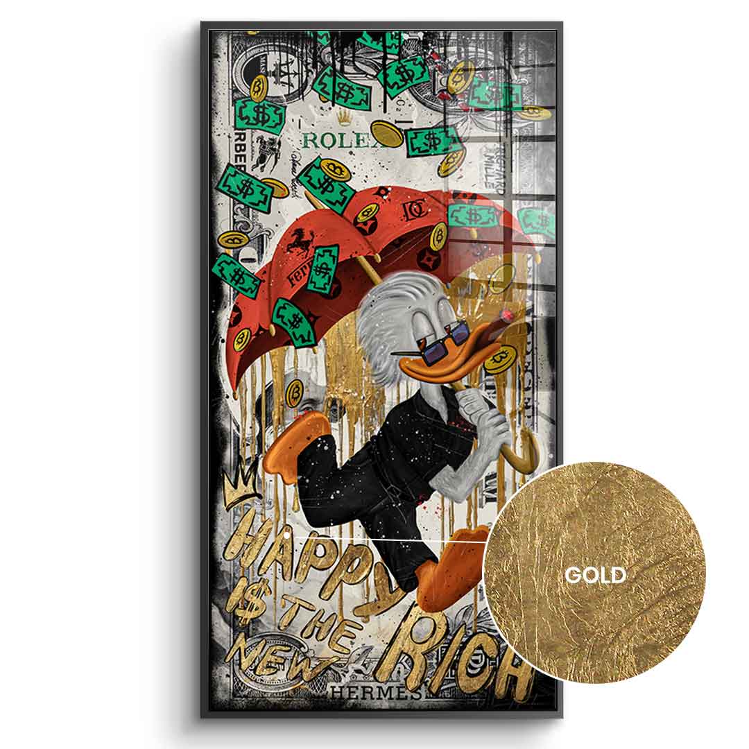 DOTCOMCANVAS 24K Feingold Bild Happy is the new Rich - 24K Feingold
