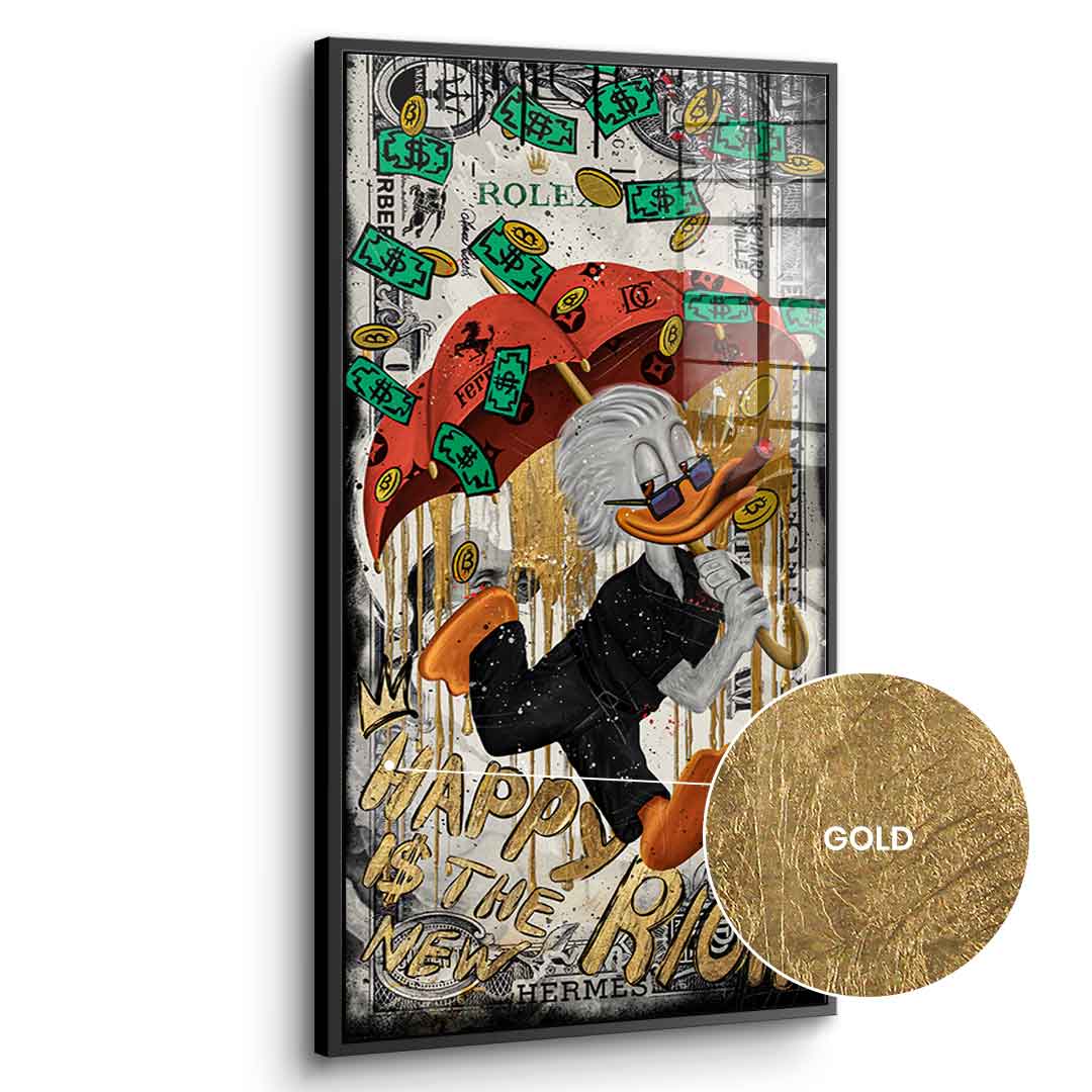 DOTCOMCANVAS 24K Feingold Bild Happy is the new Rich - 24K Feingold