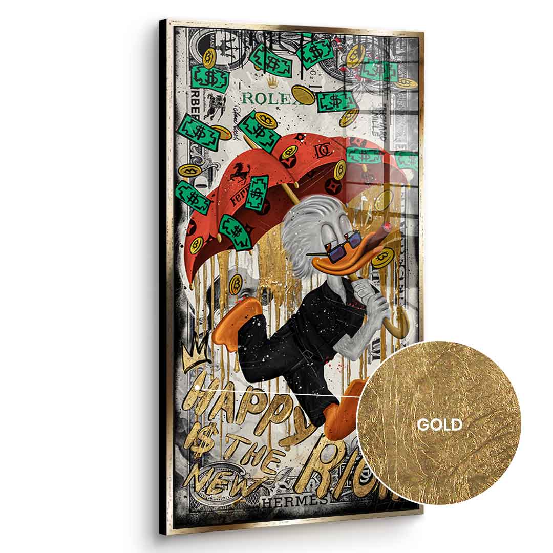 DOTCOMCANVAS 24K Feingold Bild Happy is the new Rich - 24K Feingold