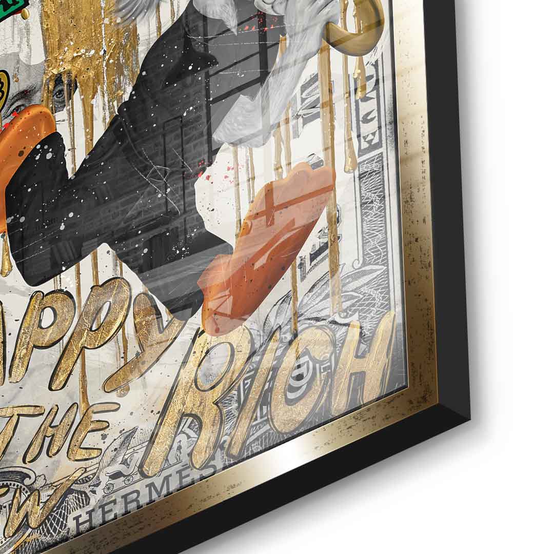 DOTCOMCANVAS 24K Feingold Bild Happy is the new Rich - 24K Feingold