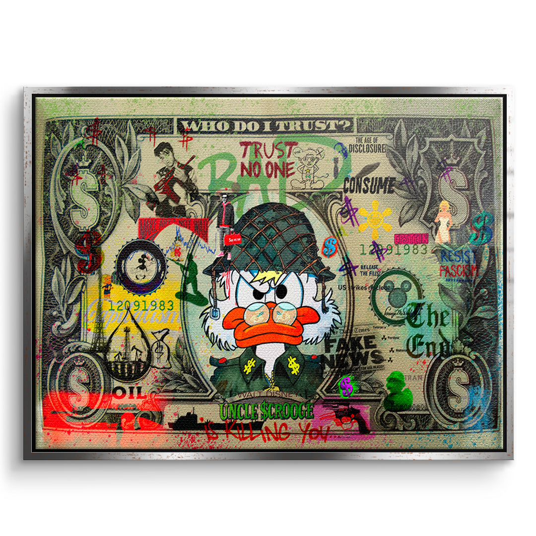 DOTCOMCANVAS TRUST NO ONE Leinwandbild Vorderansicht Silber