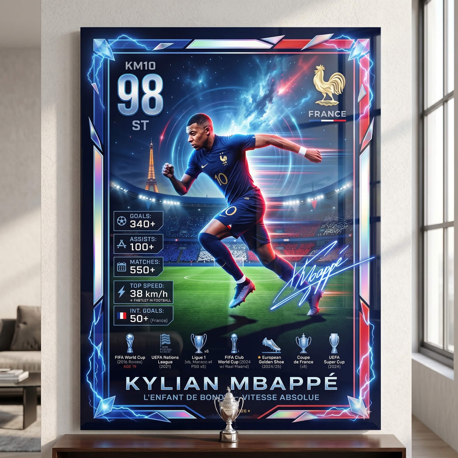 Mbappé Acrylglas Raum-Mockup