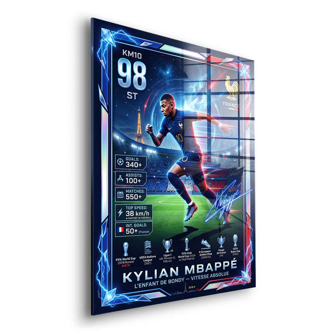 Mbappé Acrylglas seitlich ohne Rahmen