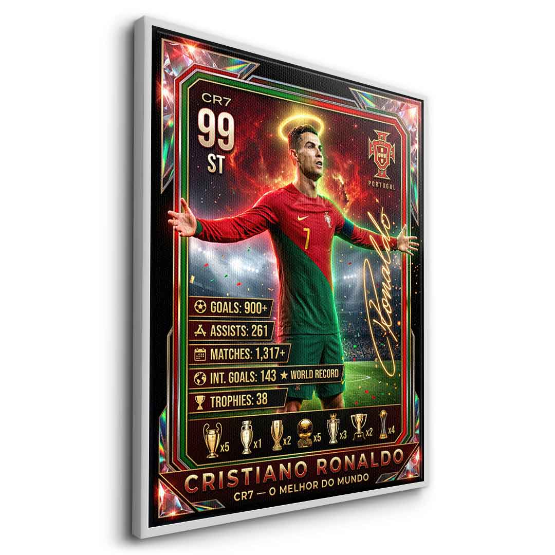 Ronaldo Trade Card Leinwandbild Seitenansicht