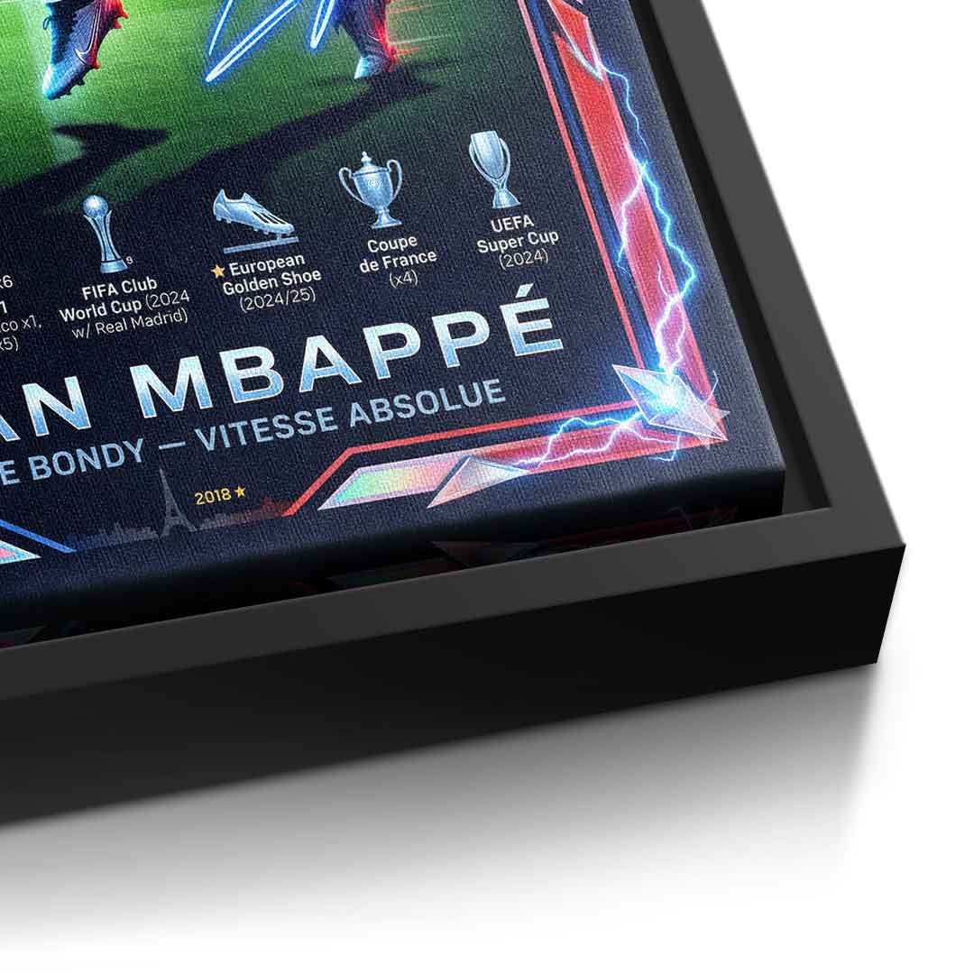 Mbappé Trade Card Leinwandbild Detailansicht
